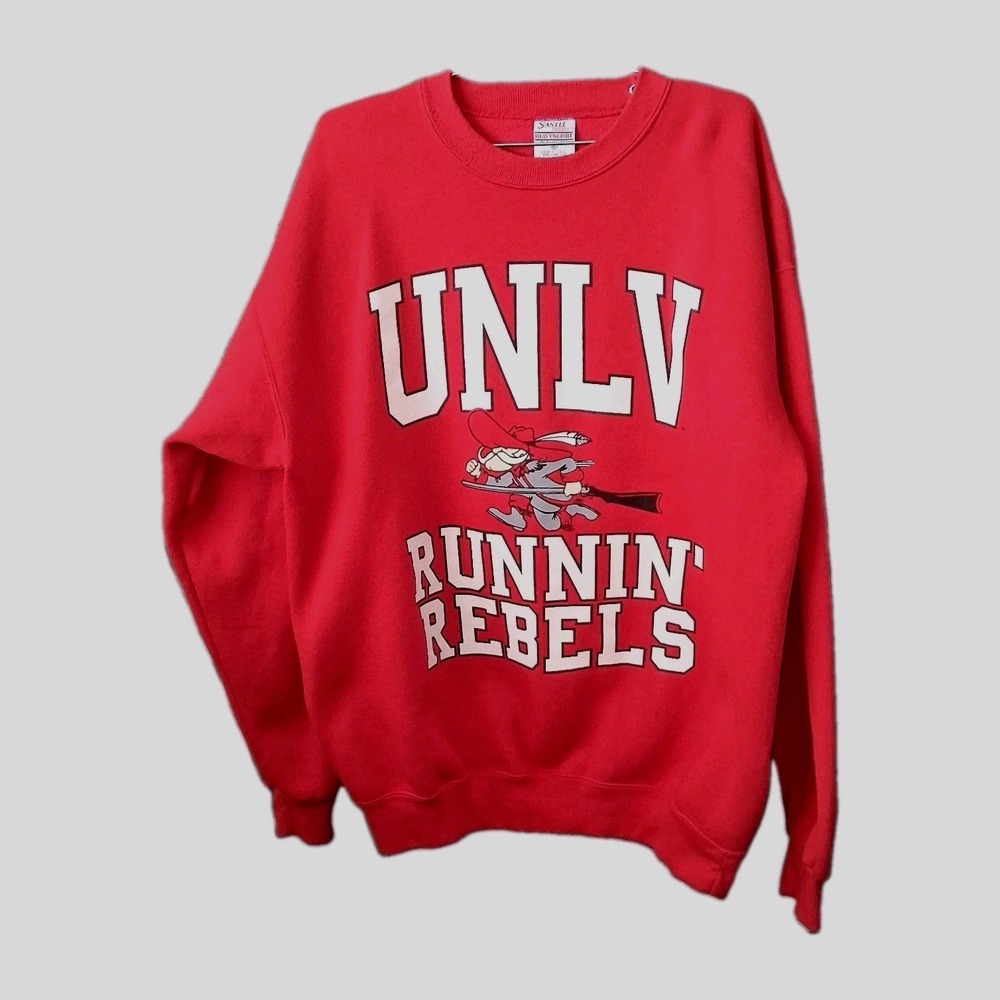 Vtg UNLV Runnin Rebels Crewneck Sweatshirt Size XL 90s Santee Spell Out Made USA